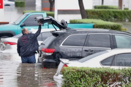 At least 16 lifeless in flooding and tornadoes as storms lash from Texas to Ohio
